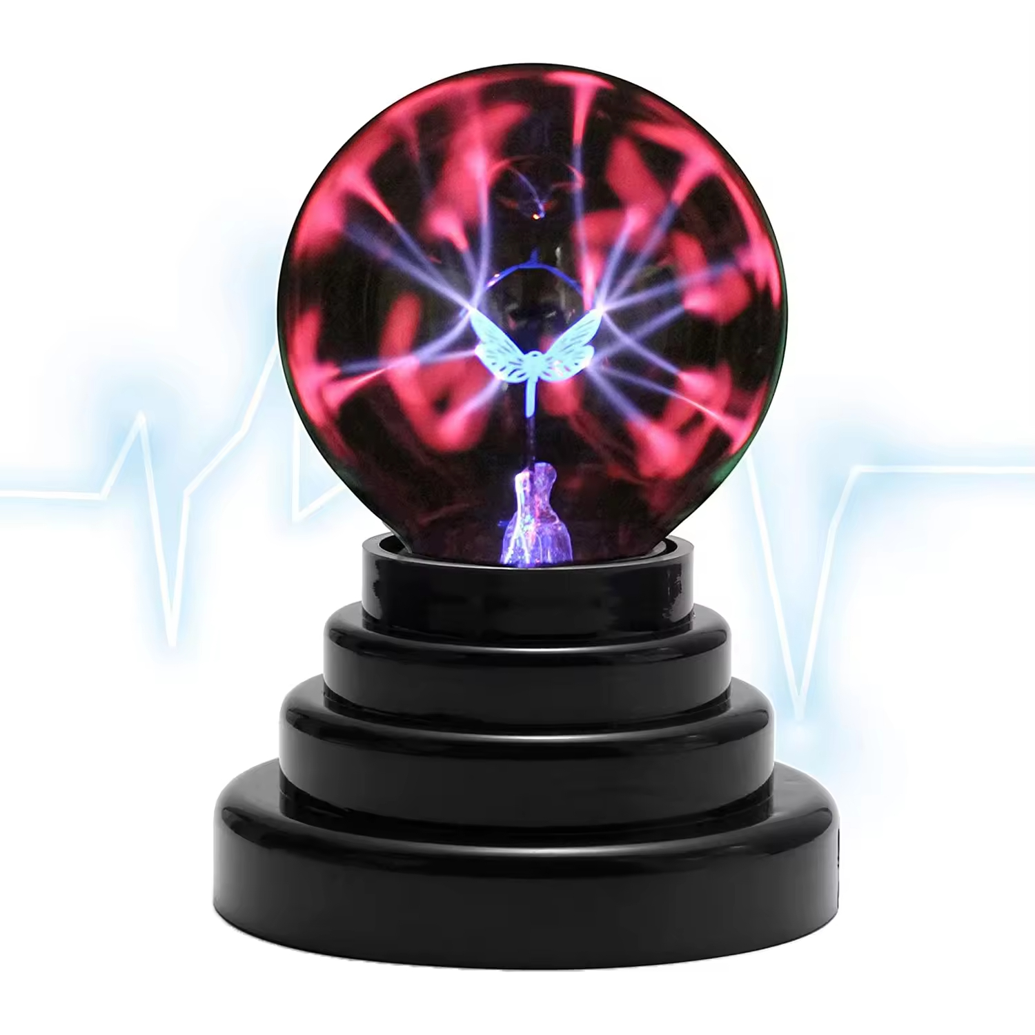 Electric Plasma Lamp: Swirling Neon Tendrils, Touch-Responsive Glow. Creates Mesmerizing Ambience. Perfect for Home, Office & Educational Fun.